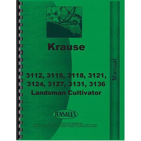 New Krause Landsman Cultivator 3112 3115 3118 3121 3124 3127 Operator's Manual